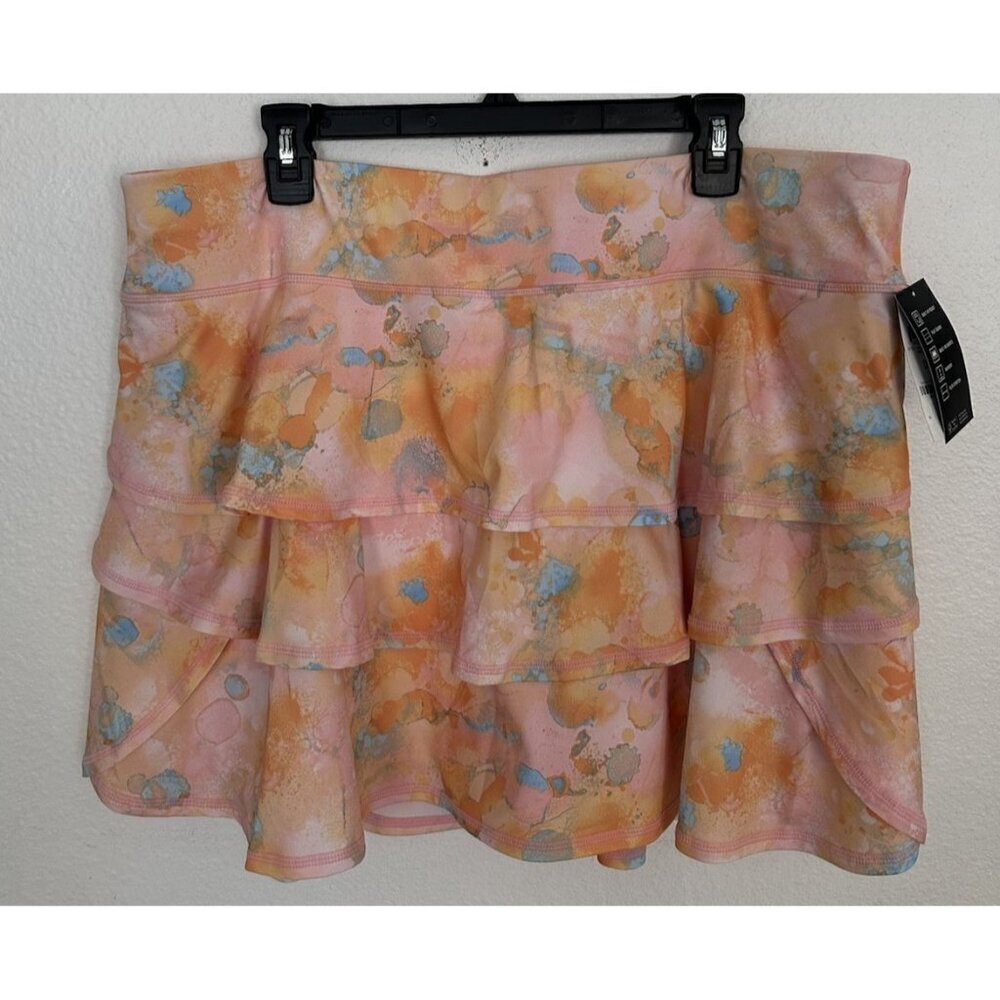 ID Ideology Plus Size Dreamy Bubble-Printed Tiered Flounce Pull-on Skort Pink - Picture 4 of 16